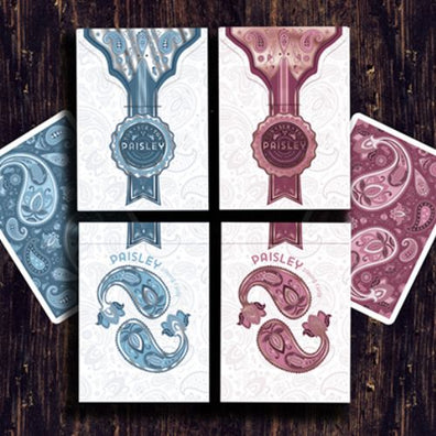 Marked Paisley Ton sur Ton Poudre Rouge Playing Cards